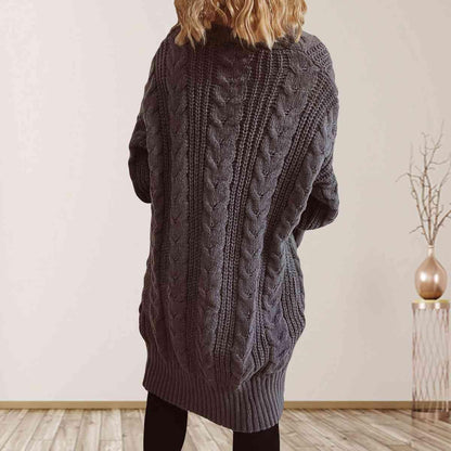 Cable-Knit Open Front Cardigan in 6 Colors - Olive Ave