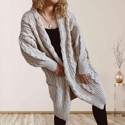 Cable-Knit Open Front Cardigan in 6 Colors - Olive Ave