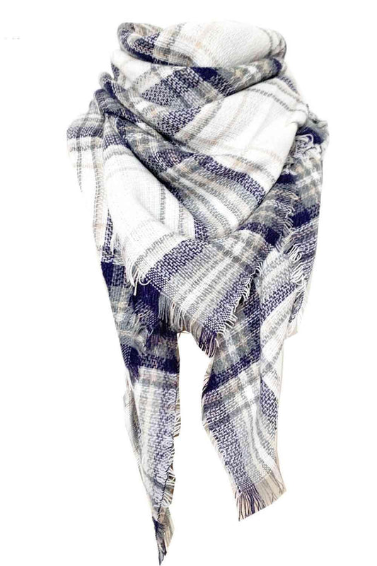 Cashmere Plaid Wrap and Scarf - Olive Ave