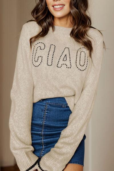 CIAO Dropped Shoulder Sweater - Olive Ave