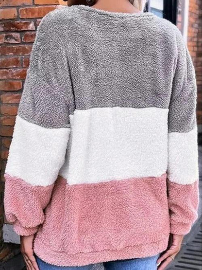 Color Block Stripe Sweatshirt - Olive Ave