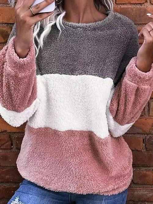 Color Block Stripe Sweatshirt - Olive Ave
