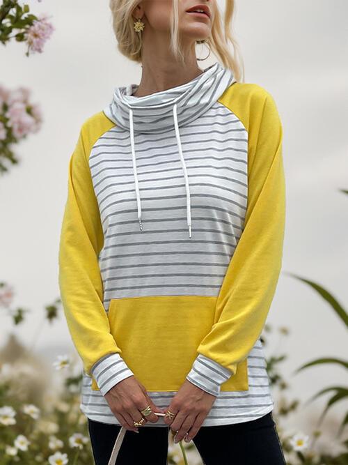 Contrast Striped Sweatshirt - Olive Ave