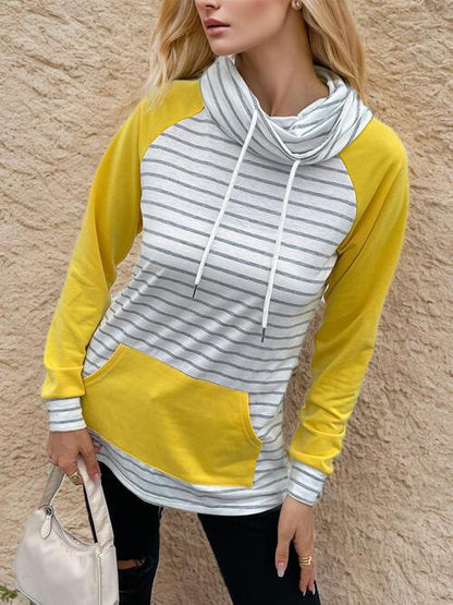 Contrast Striped Sweatshirt - Olive Ave