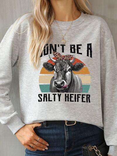 DON'T BE A SALTY HEIFER Sweatshirt in 4 Colors - Olive Ave