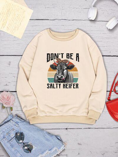 DON'T BE A SALTY HEIFER Sweatshirt in 4 Colors - Olive Ave