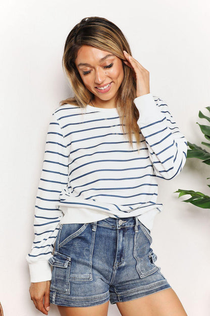 Double Take Striped Top - Olive Ave