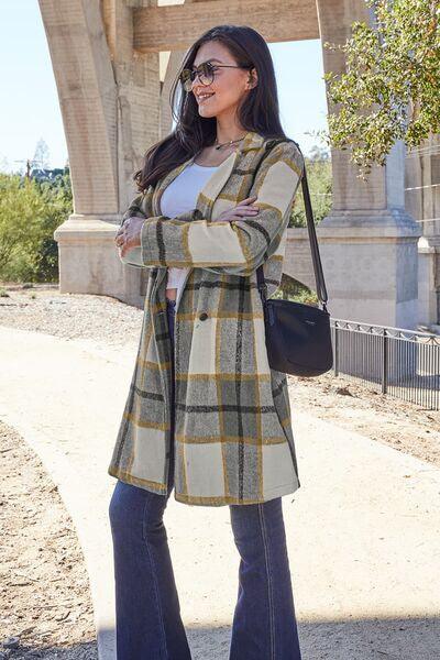 Emerson Full Size Plaid Button Up Coat in 8 Colors - Olive Ave