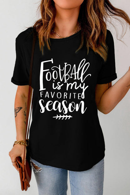 FOOTBALL IS MY FAVORITE SEASON Graphic Tee - Olive Ave