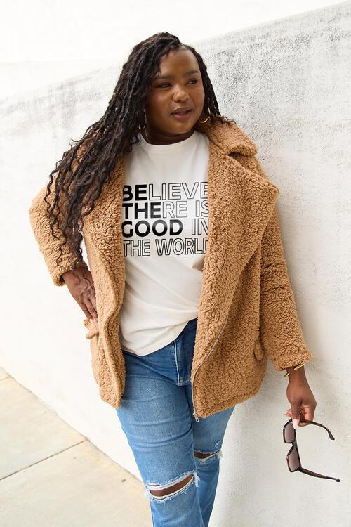 Full Size BELIEVE THERE IS GOOD IN THE WORLD T-Shirt - Olive Ave