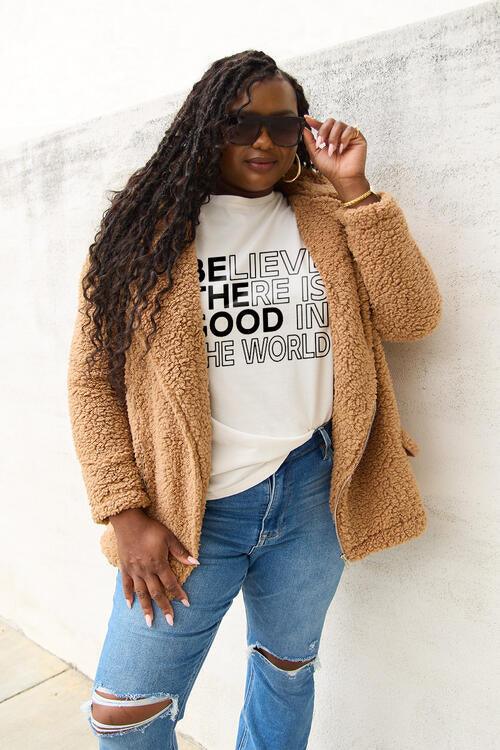 Full Size BELIEVE THERE IS GOOD IN THE WORLD T-Shirt - Olive Ave