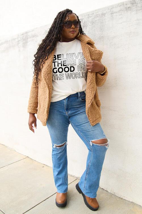 Full Size BELIEVE THERE IS GOOD IN THE WORLD T-Shirt - Olive Ave