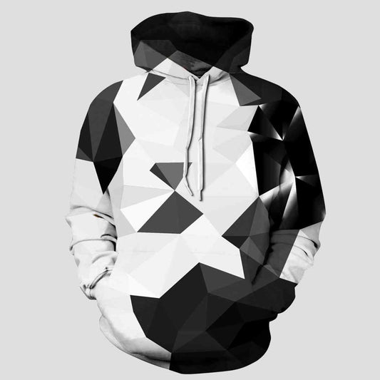 Full Size Geometric Hooded Top - Olive Ave