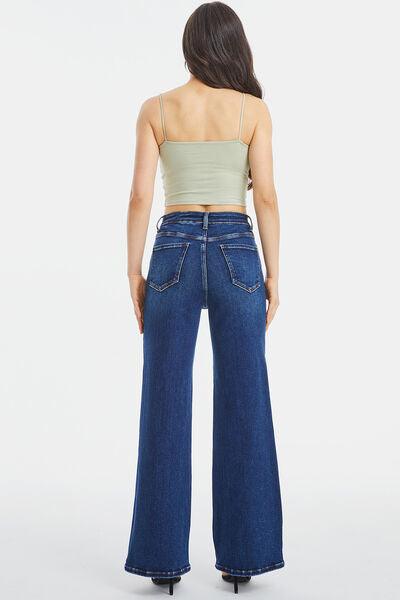 Full Size High Waist Cat's Whisker Wide Leg Jeans - Olive Ave