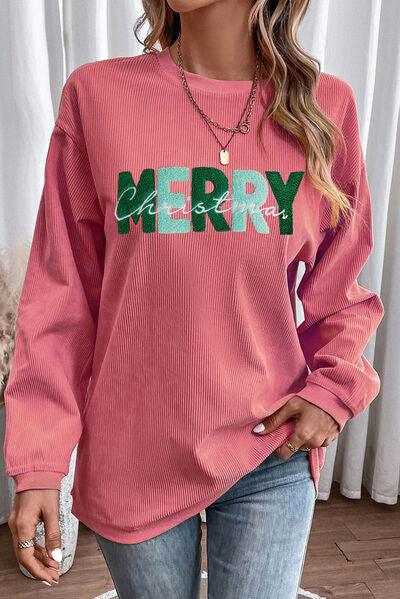 Full Size MERRY CHRISTMAS Sweatshirt - Olive Ave