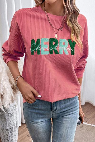 Full Size MERRY CHRISTMAS Sweatshirt - Olive Ave