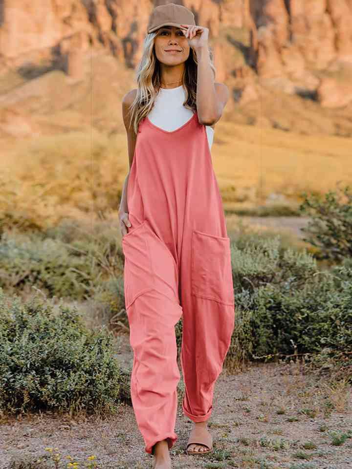 Full Size Sleeveless Pocketed Jumpsuit in 2 Colors - Olive Ave