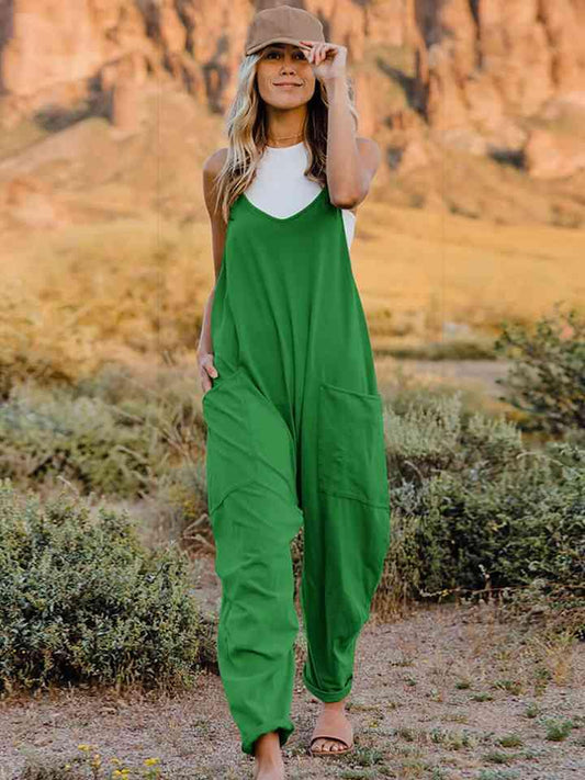 Full Size Sleeveless Pocketed Jumpsuit in 4 Colors - Olive Ave