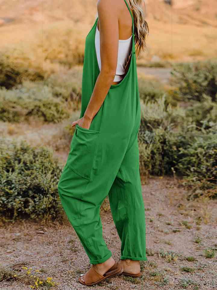 Full Size Sleeveless Pocketed Jumpsuit in 4 Colors - Olive Ave