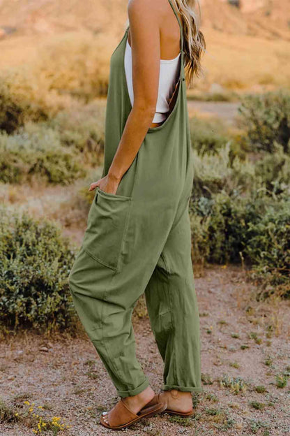 Full Size Sleeveless Pocketed Jumpsuit in 6 Colors - Olive Ave