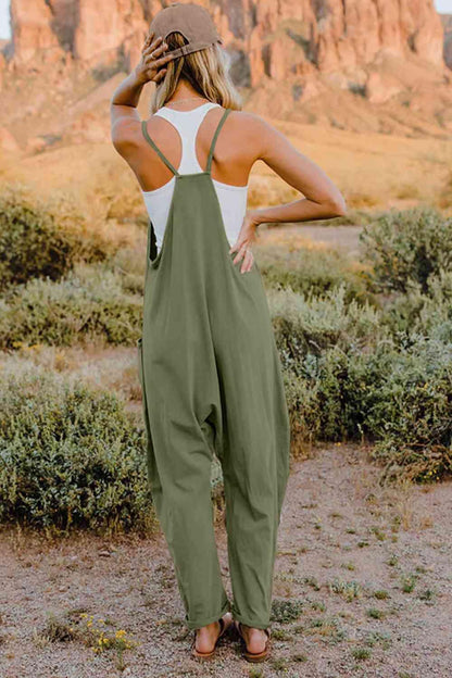 Full Size Sleeveless Pocketed Jumpsuit in 6 Colors - Olive Ave