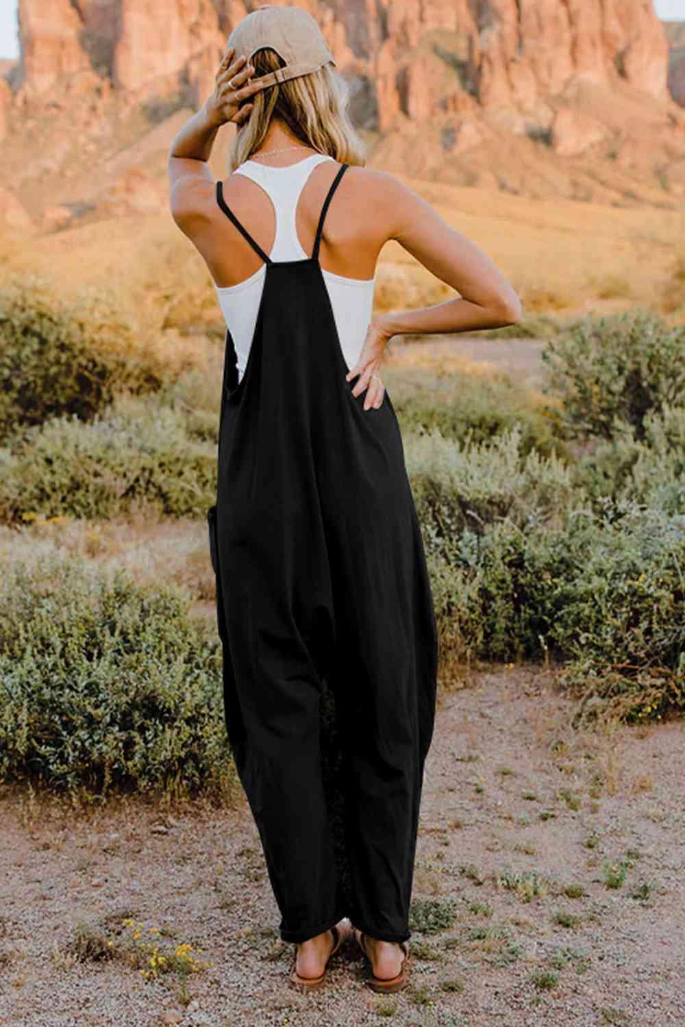 Full Size Sleeveless Pocketed Jumpsuit in 6 Colors - Olive Ave