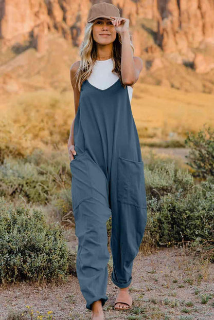 Full Size Sleeveless Pocketed Jumpsuit in 6 Colors - Olive Ave