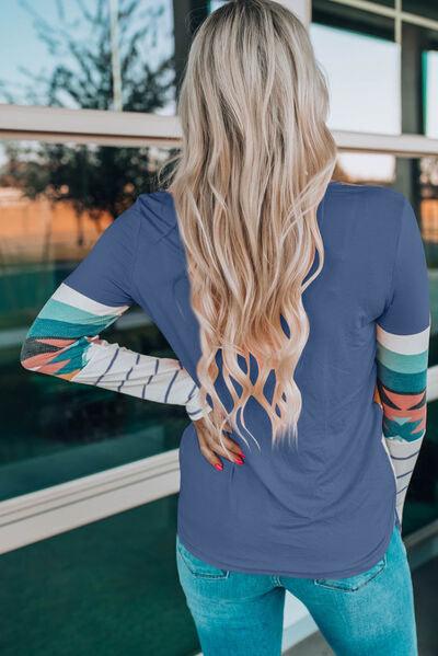 Geometric Long Sleeve T-Shirt in 3 Colors - Olive Ave