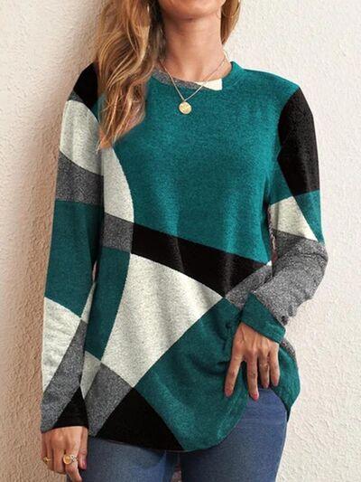 Geometric Long Sleeve Top in 5 Colors - Olive Ave