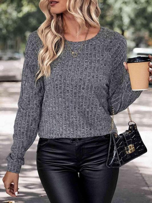 Heathered Knit Top - Olive Ave