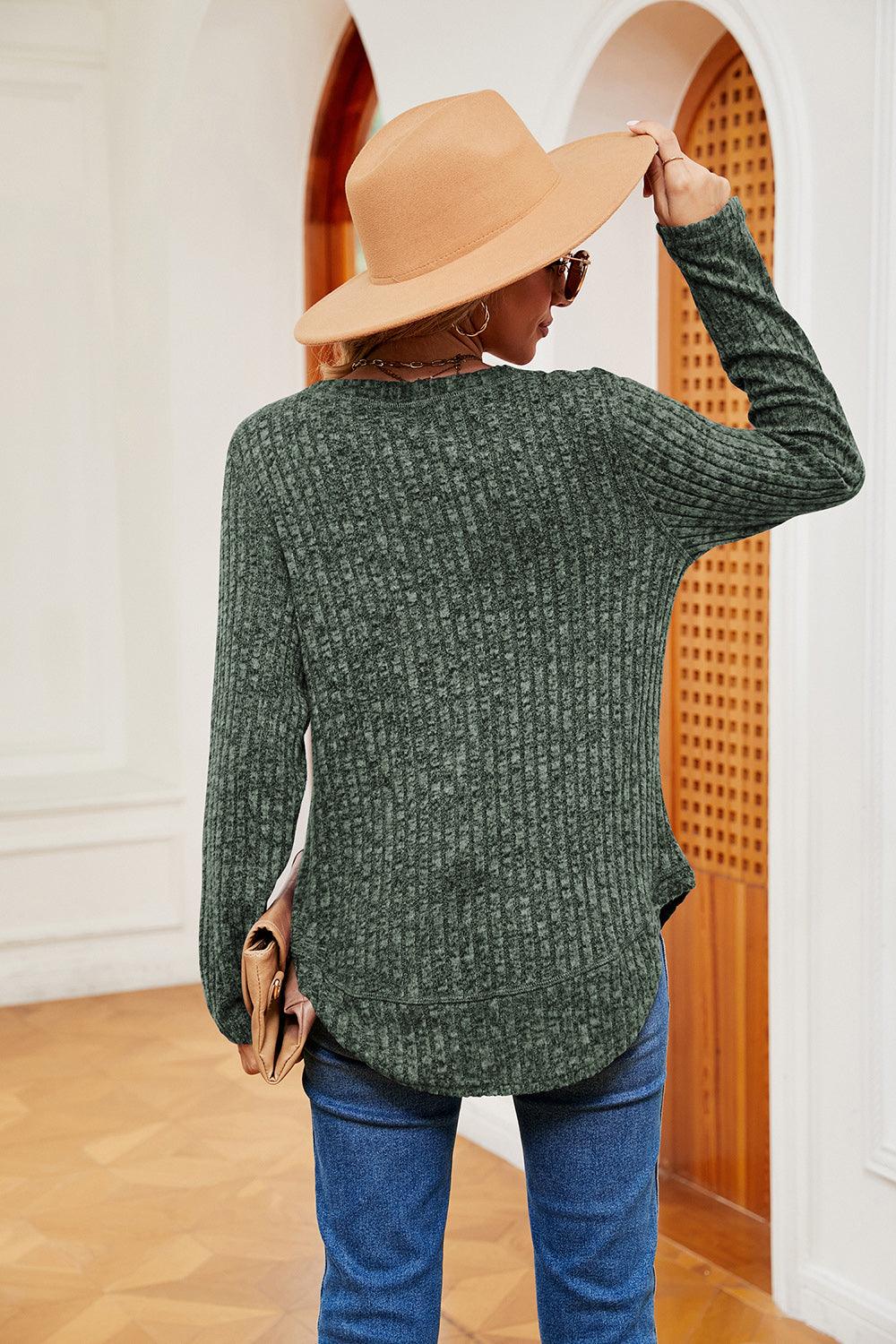 Heathered Sweater - Olive Ave