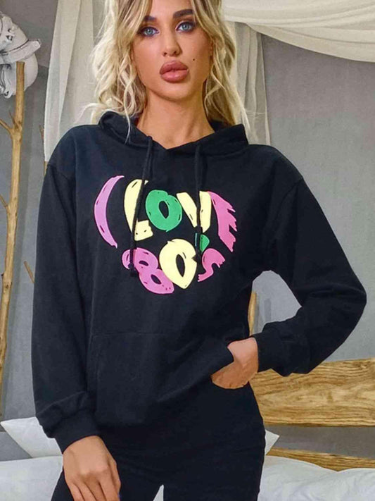 I LOVE 80's Graphic Hoodie - Olive Ave