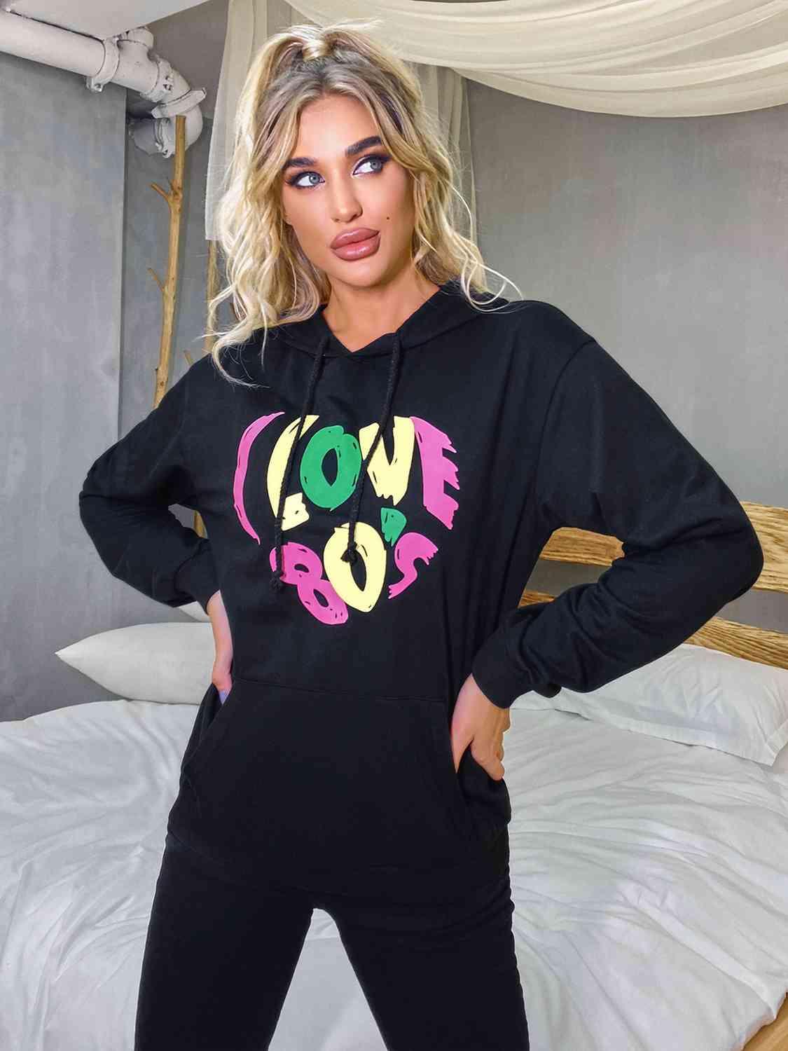 I LOVE 80's Graphic Hoodie - Olive Ave