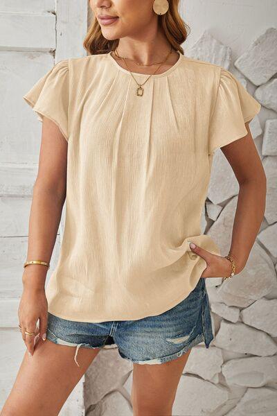 Keyhole Cap Sleeve Top in 5 Colors - Olive Ave