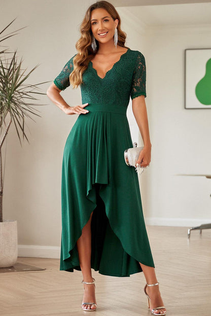 Lace Cutout V-Neck Dress in 2 Colors - Olive Ave