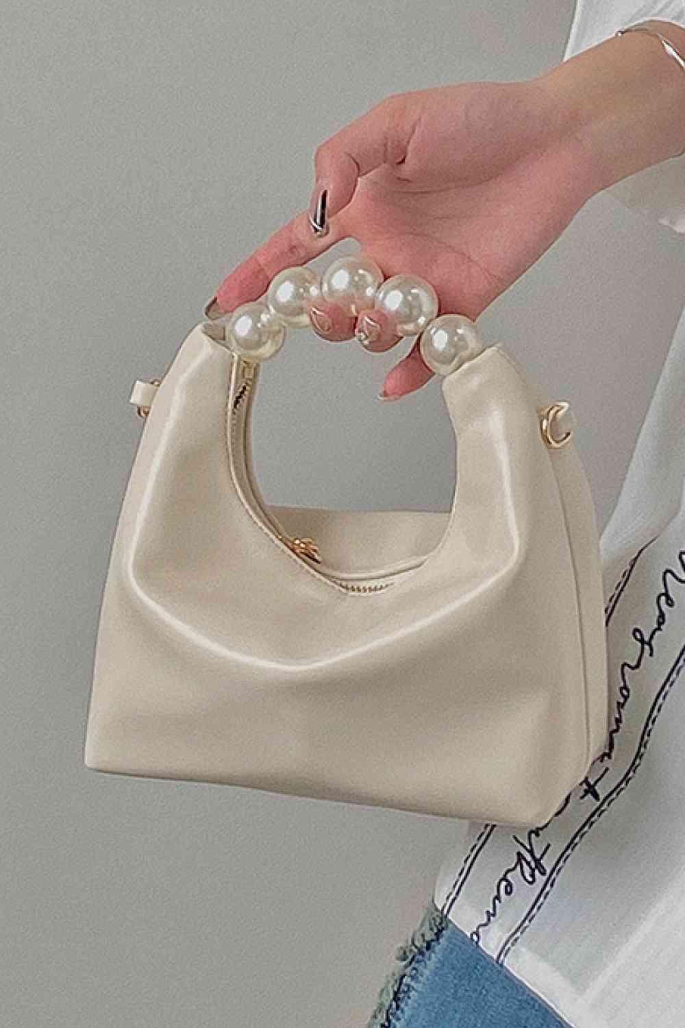Leather Pearl Handbag - Olive Ave