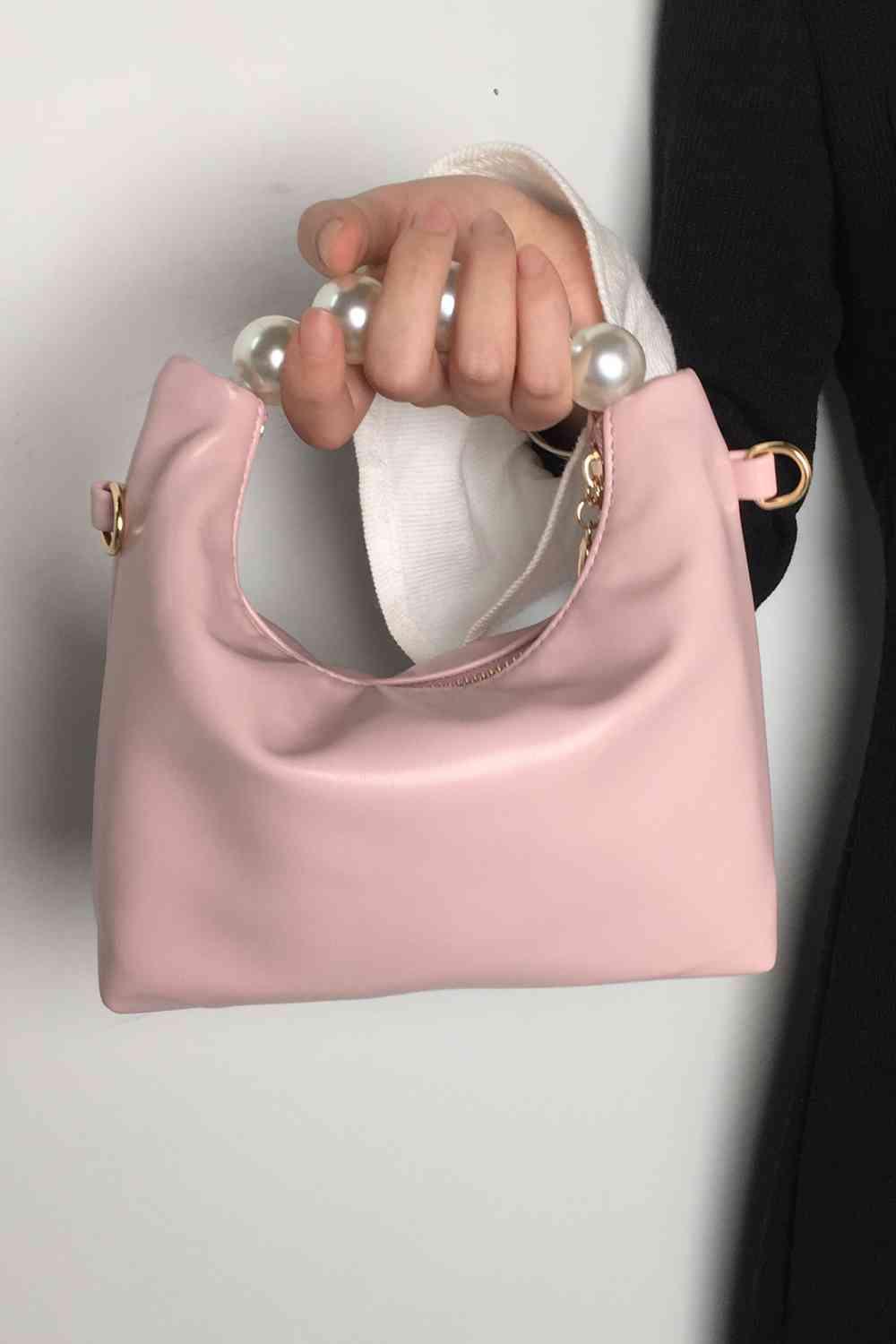 Leather Pearl Handbag - Olive Ave