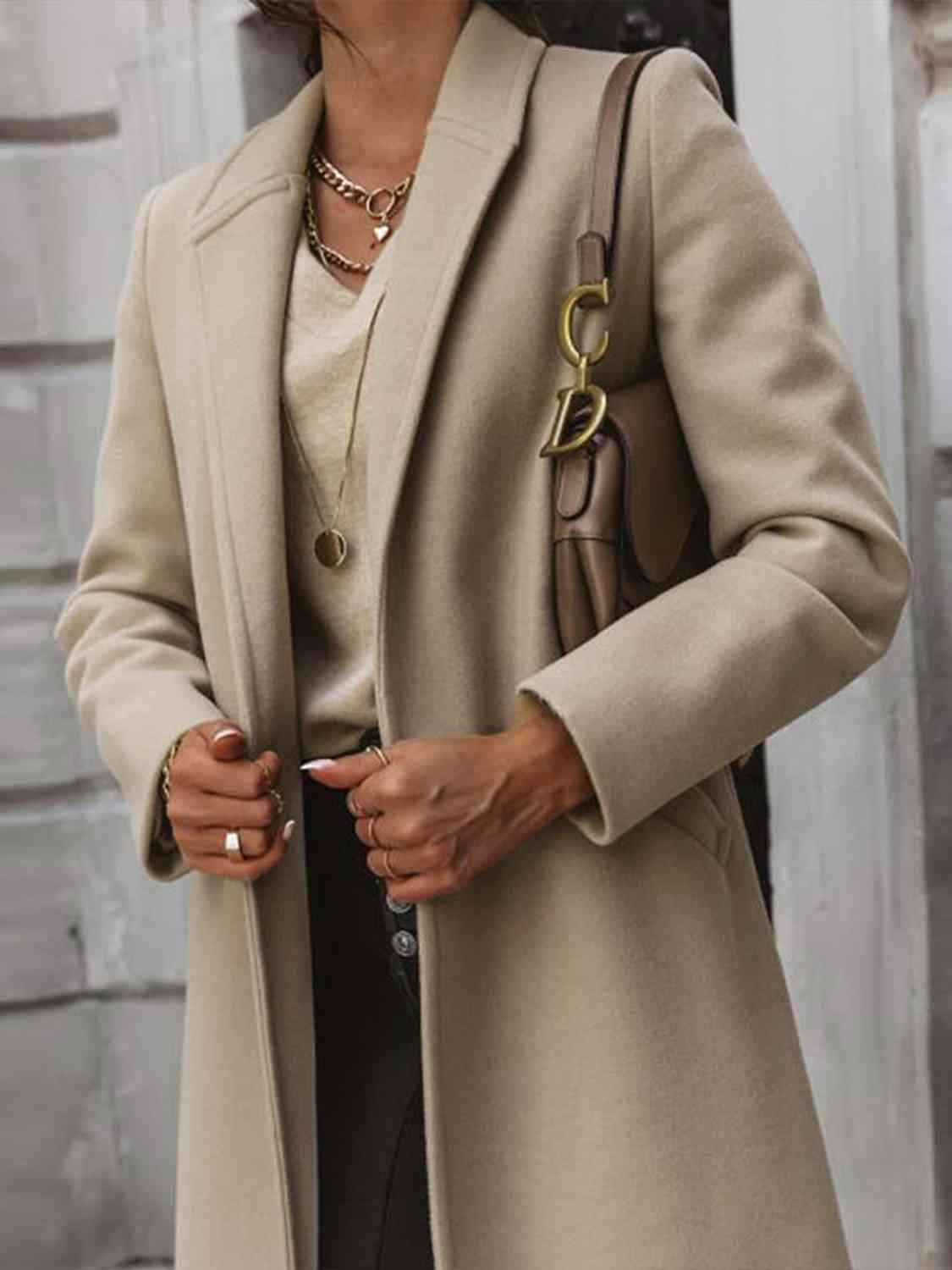 Long Sleeve Longline Coat in 2 Colors - Olive Ave