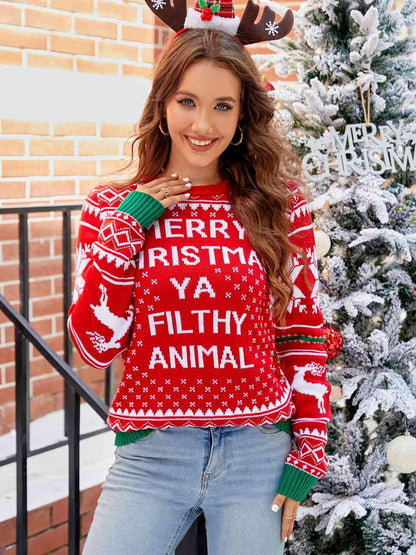 MERRY CHRISTMAS YA FILTHY ANIMAL Sweater - Olive Ave