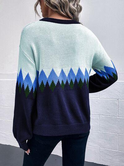 Mountain Dropped Shoulder Sweater - Olive Ave