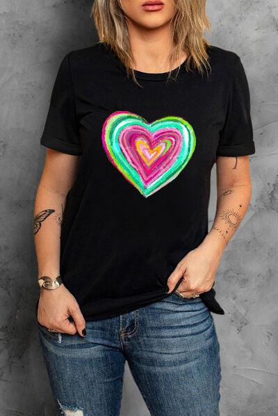 Neon Heart Graphic Tee - Olive Ave