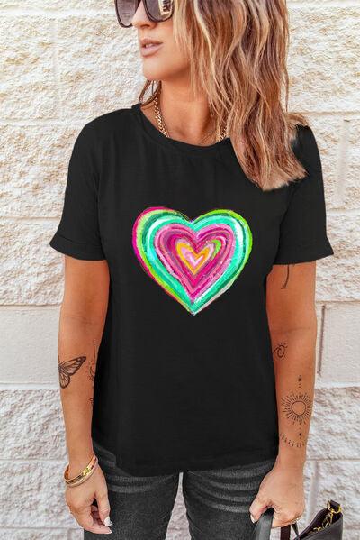 Neon Heart Graphic Tee - Olive Ave