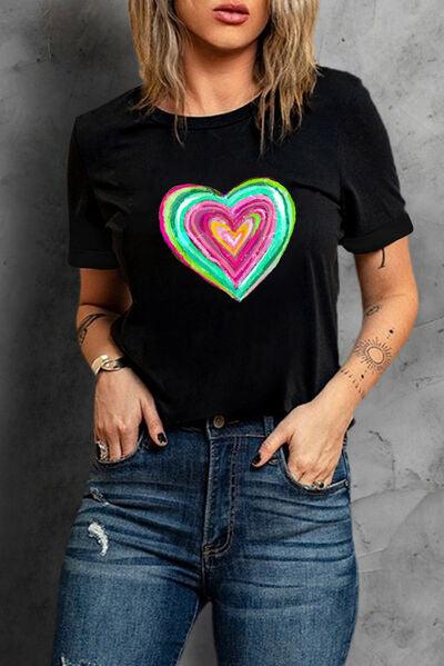 Neon Heart Graphic Tee - Olive Ave