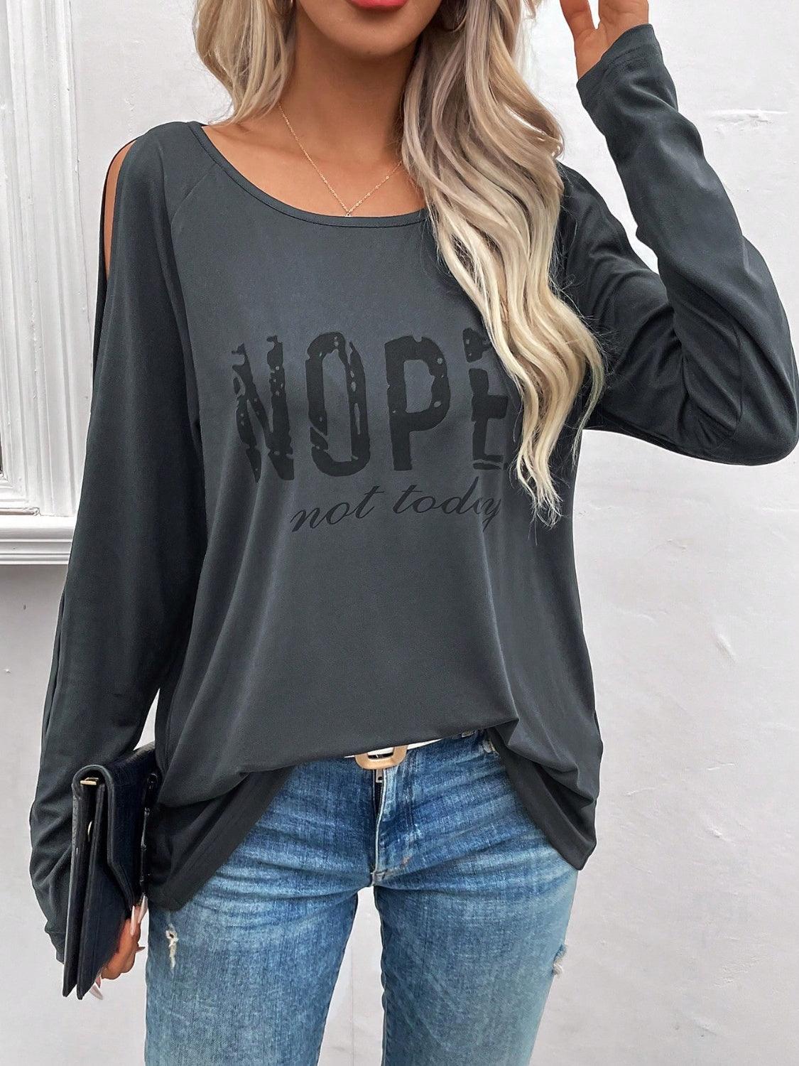 Nope...Not Today Cutout Graphic T-Shirt - Olive Ave