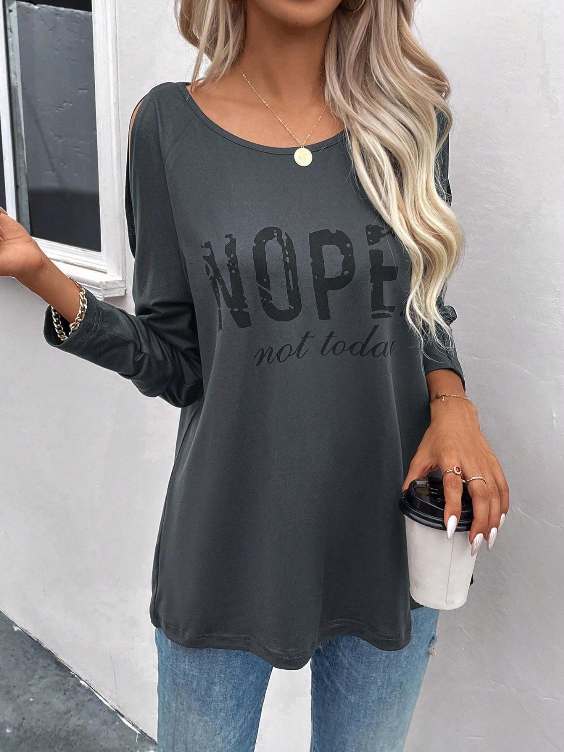 Nope...Not Today Cutout Graphic T-Shirt - Olive Ave