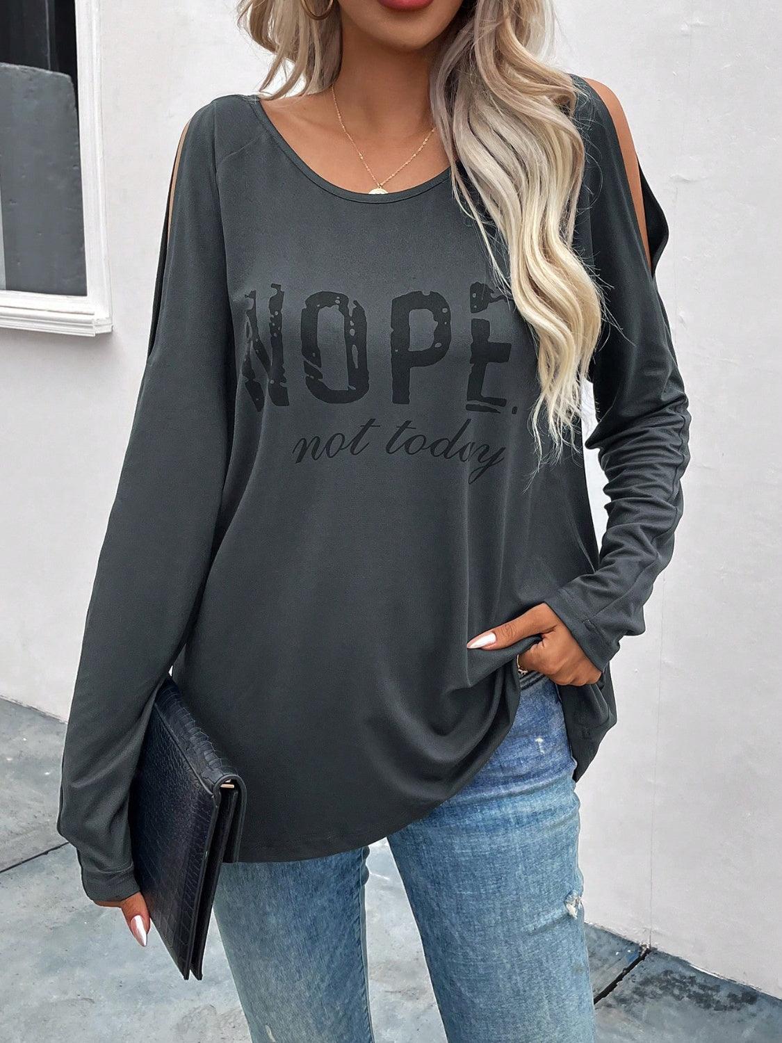 Nope...Not Today Cutout Graphic T-Shirt - Olive Ave