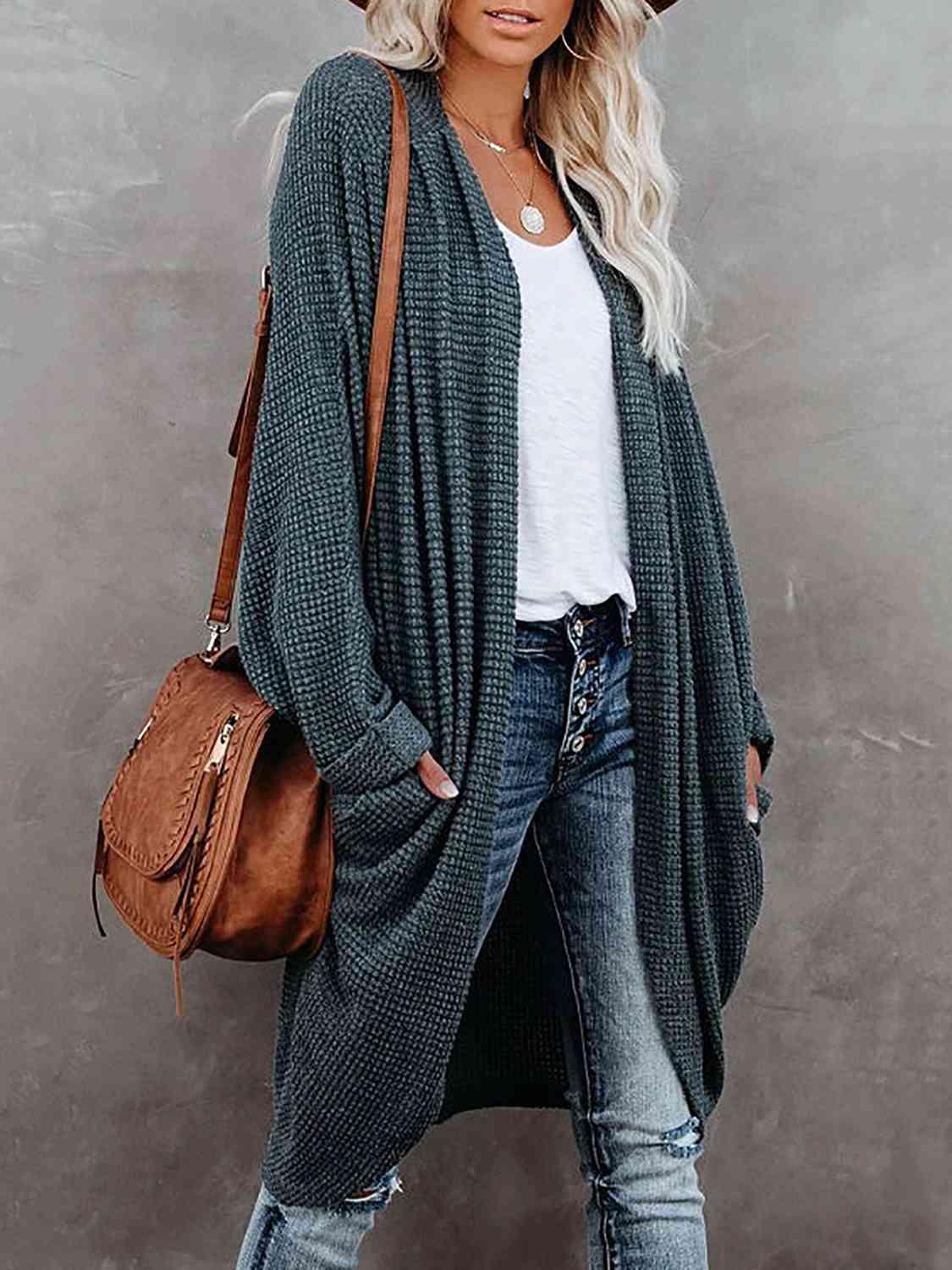 Open Front Long Sleeve Cardigan in 9 Colors - Olive Ave