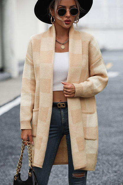 Plaid Cardigan with Pocket in 4 Colors - Olive Ave