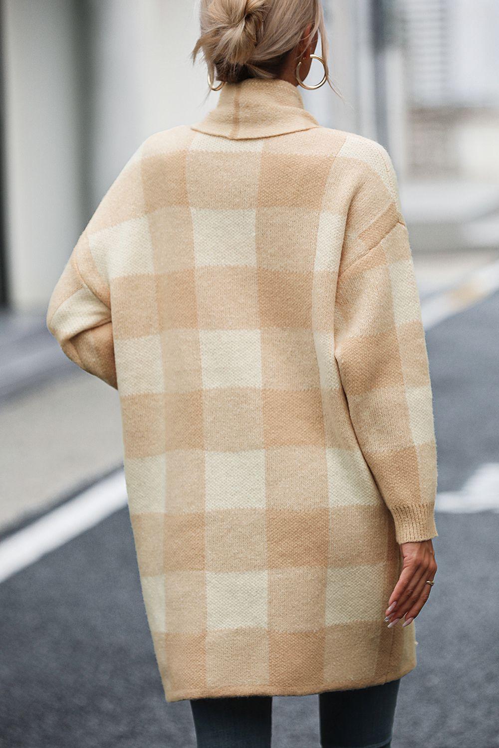 Plaid Cardigan with Pocket in 4 Colors - Olive Ave