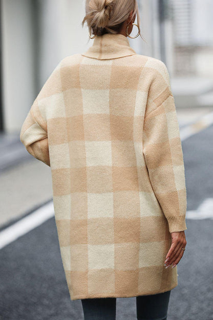 Plaid Cardigan with Pocket in 4 Colors - Olive Ave